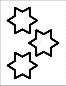 4 Inch 6 Point Star Outline Template