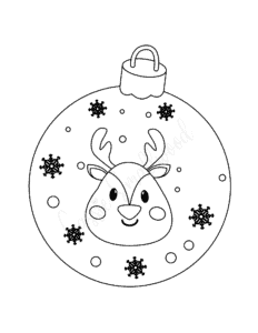 Free printable large reindeer ornament to color