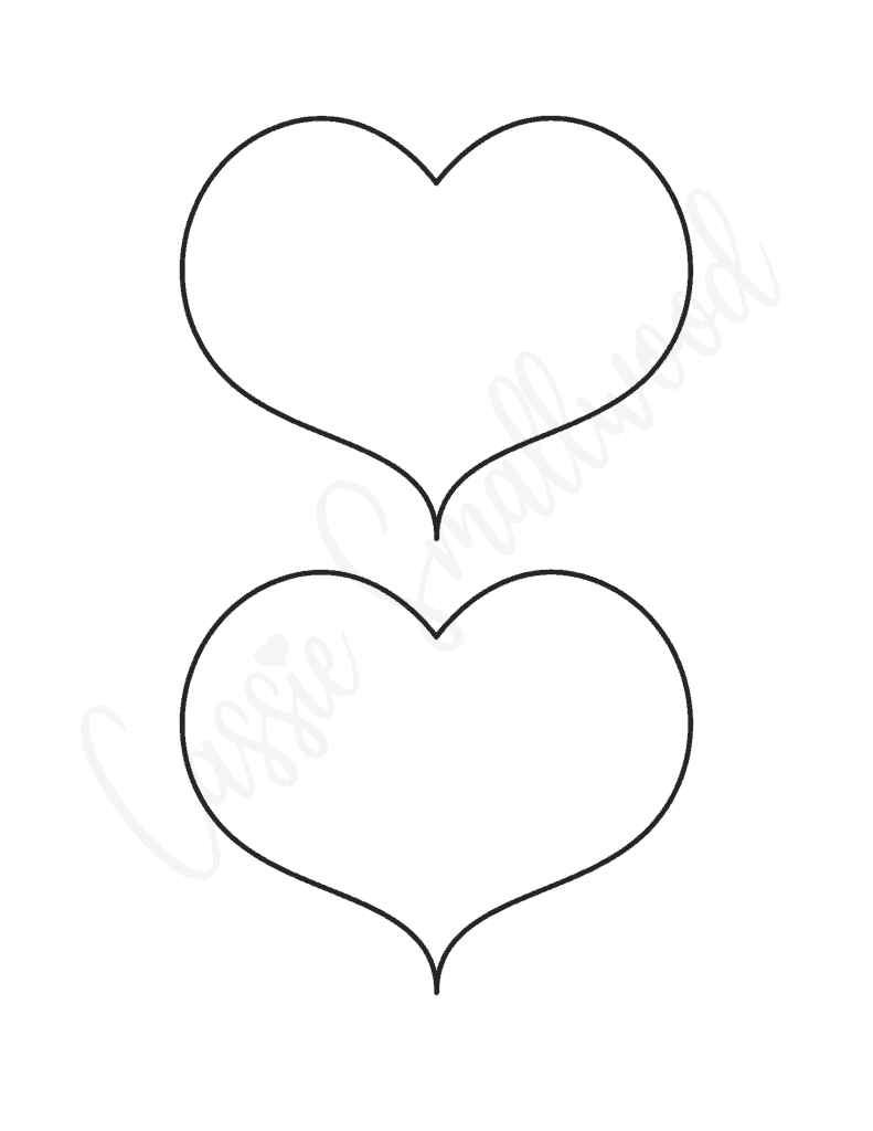 Wide and pointy free printable 5 inch heart template