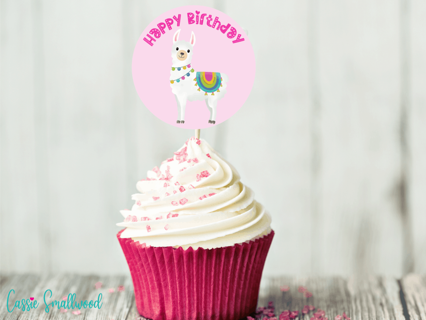 6 Adorable Free Printable Llama Cupcake Toppers - Cassie Smallwood