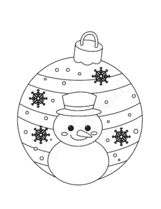 Free large printable snowman ornament to color
