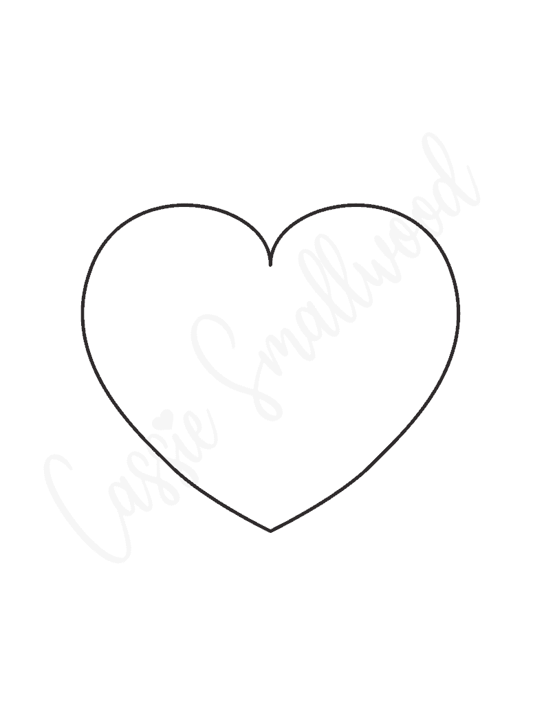 large 6 inch heart template free printable outline for stencil or pattern