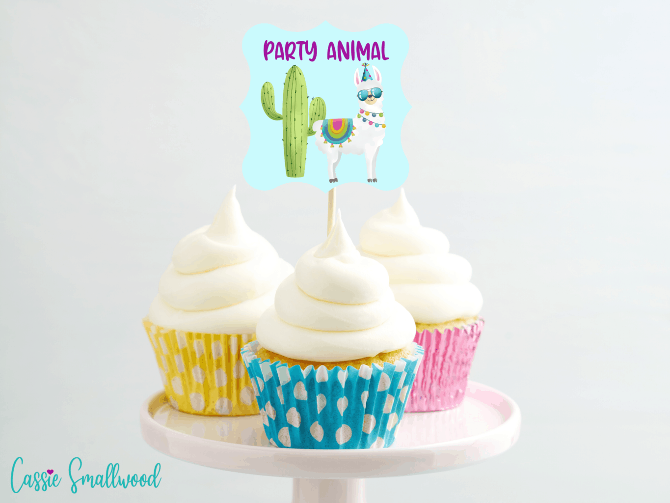 6 Adorable Free Printable Llama Cupcake Toppers - Cassie Smallwood