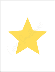 6 inch yellow star pattern printable