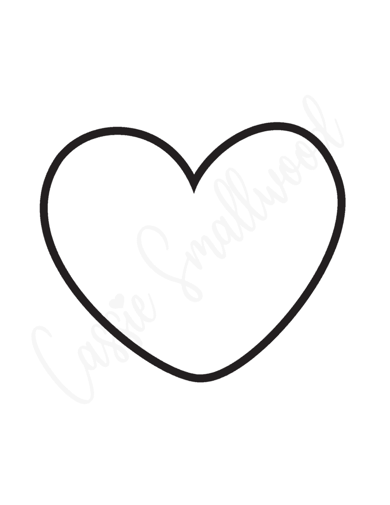 Full Page 7 Inch heart template