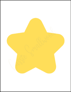 7 Inch Yellow Rounded Star Cut Outs Pattern