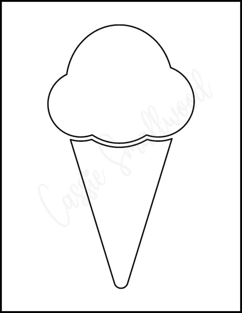 blank ice cream coloring page ice cream cone and scoop template