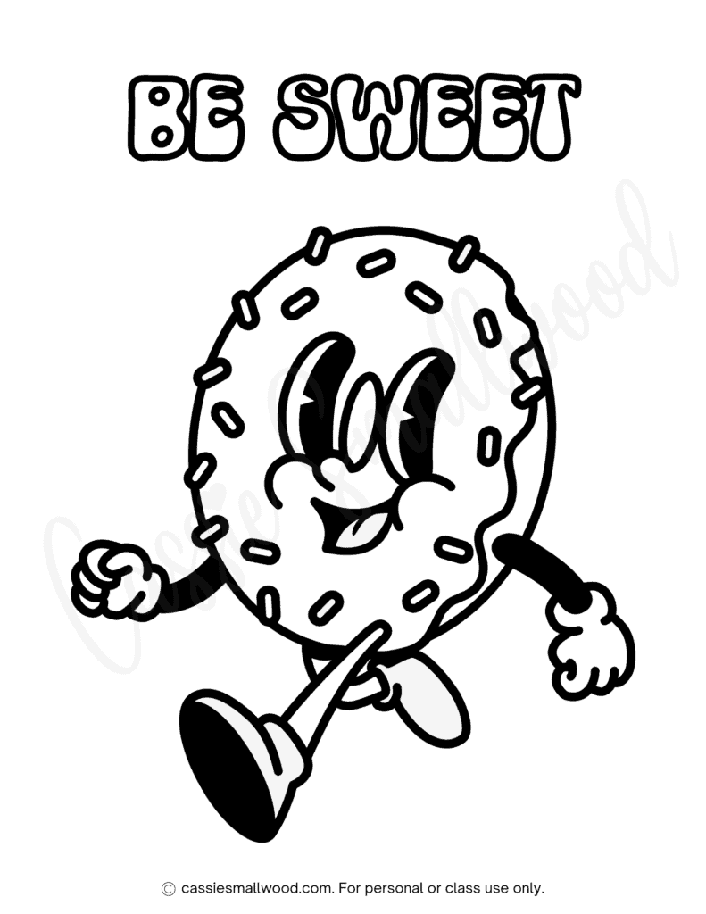 colouring donut free printable pdf donut coloring page retro doughnut coloring sheet be sweet