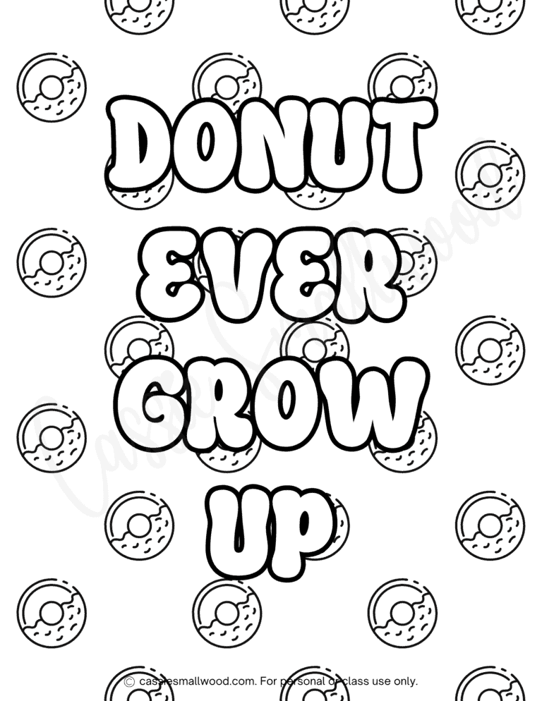 Adorable Donut Coloring Pages - Cassie Smallwood