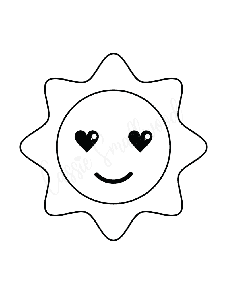 easy sun coloring page free printable emoji sun
