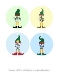Free Printable Elf Christmas ornaments - Cassie Smallwood