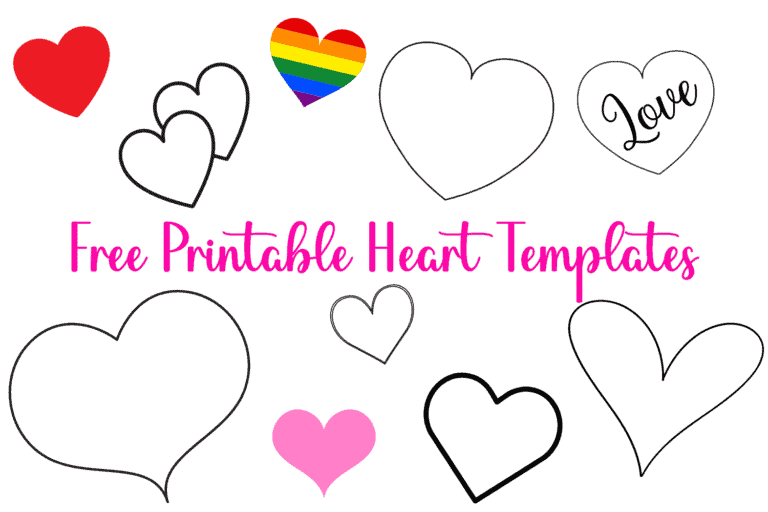 25 FREE Printable Heart Templates (Small To Large Sizes)