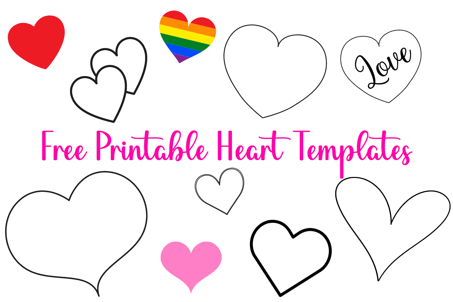 Free Heart Template & Cut Out Stencils For