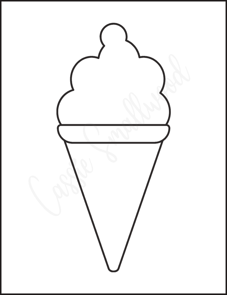 Full page ice cream cut out template blank