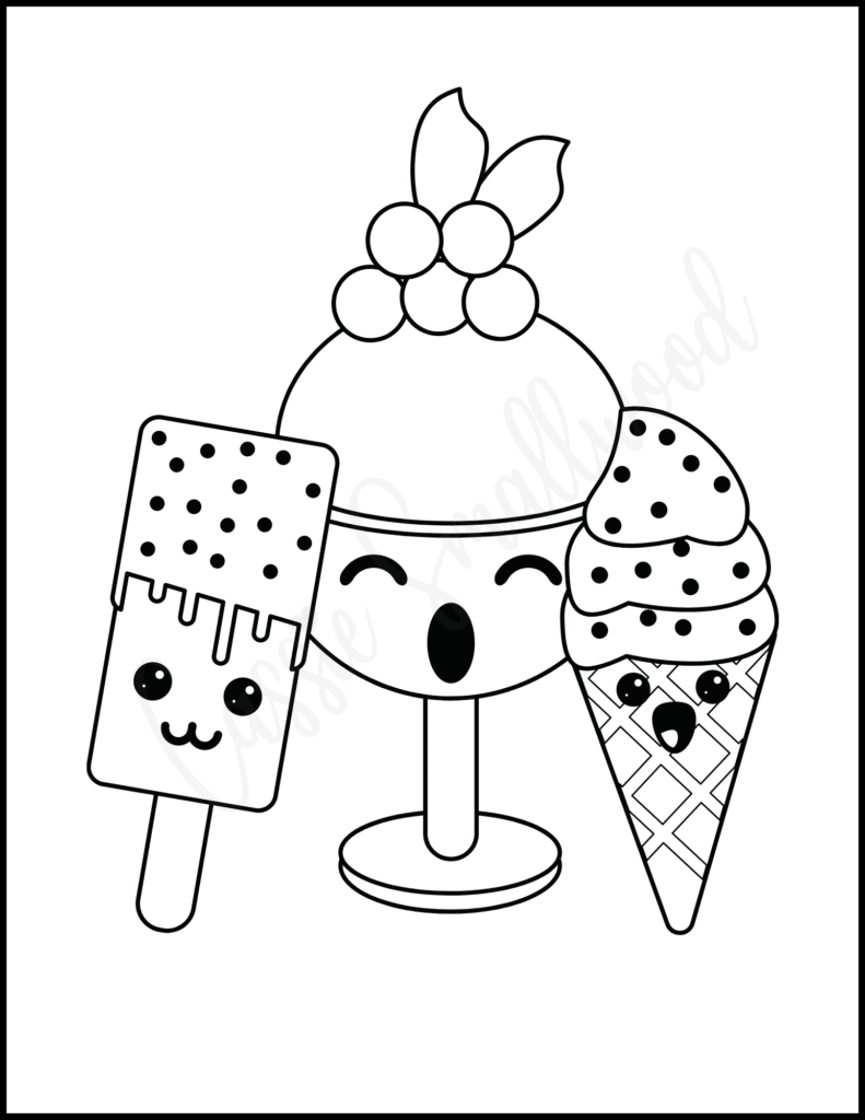 azúcar Me sorprendió Odio kawaii ice cream coloring pages la seguridad