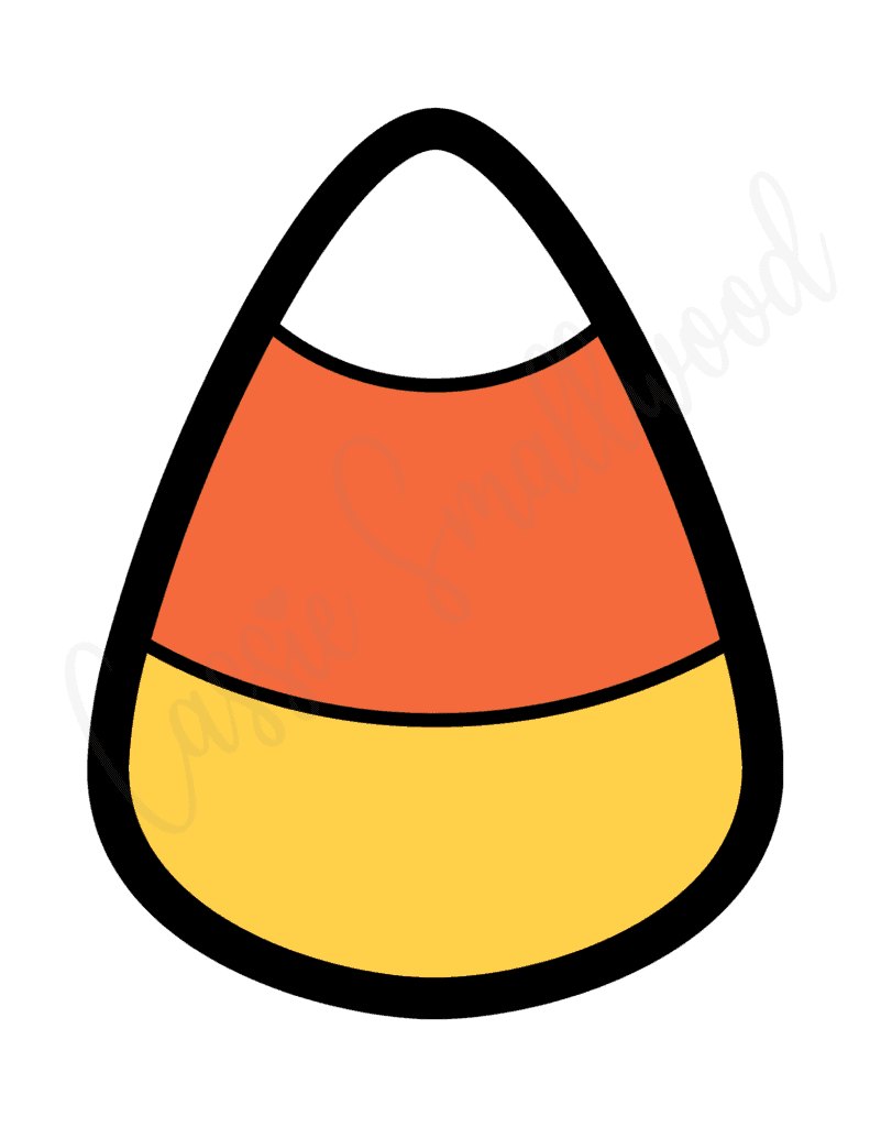 large candy corn craft template yellow orange and white
