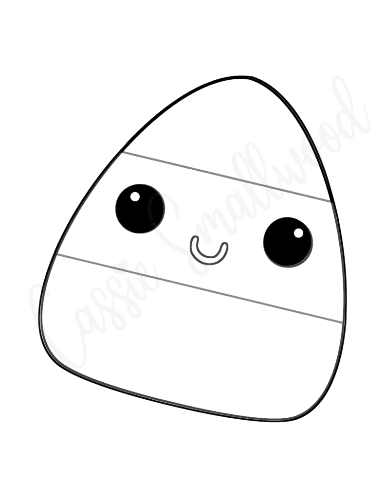 full page kawaii candy corn coloring page black and white candy corn template