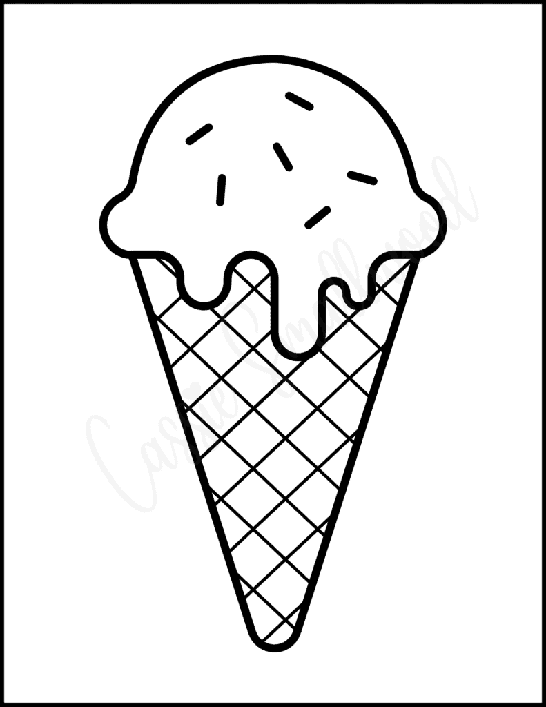 melting ice cream coloring page