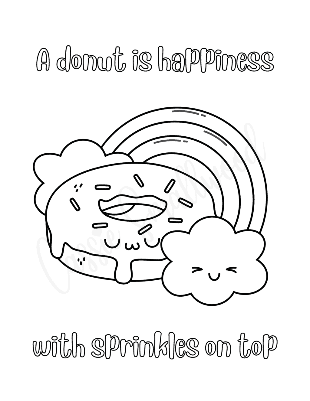 Sprinkle Donut Coloring Page
