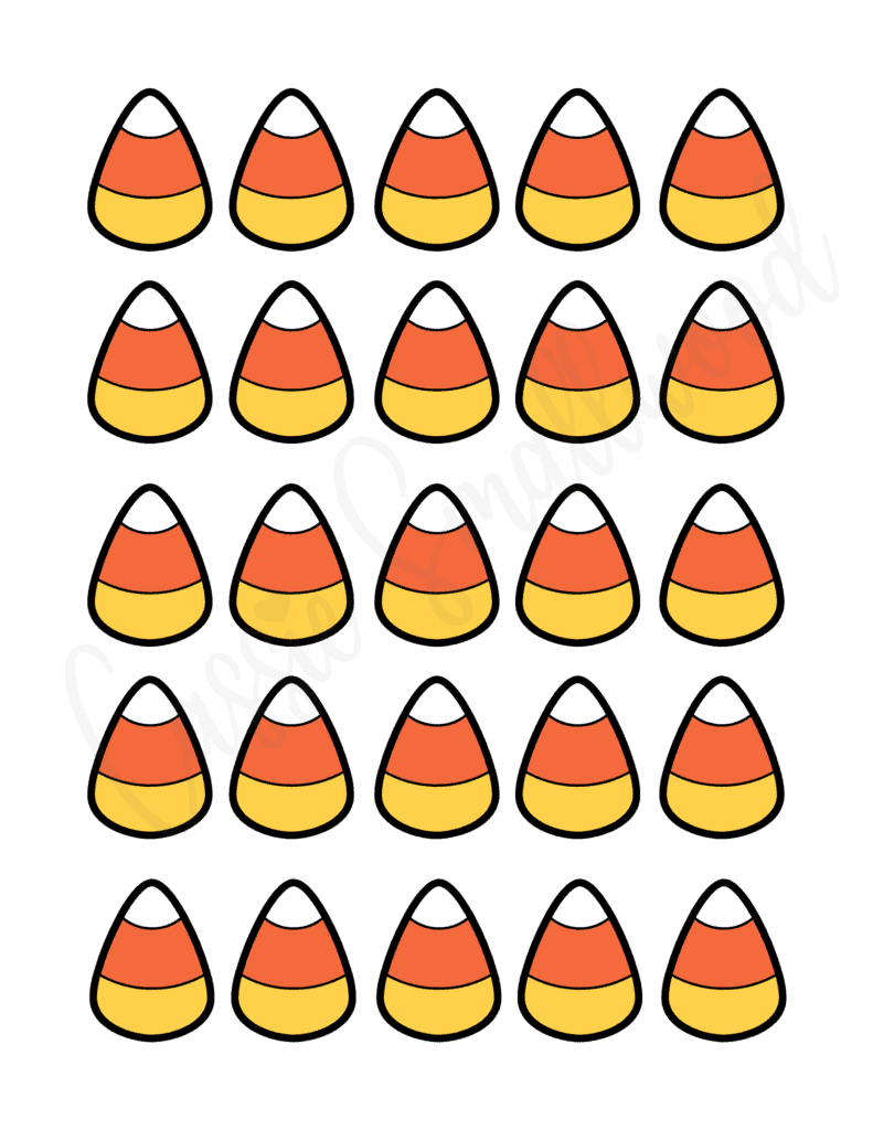 Free printable candy corn templates 1 inch