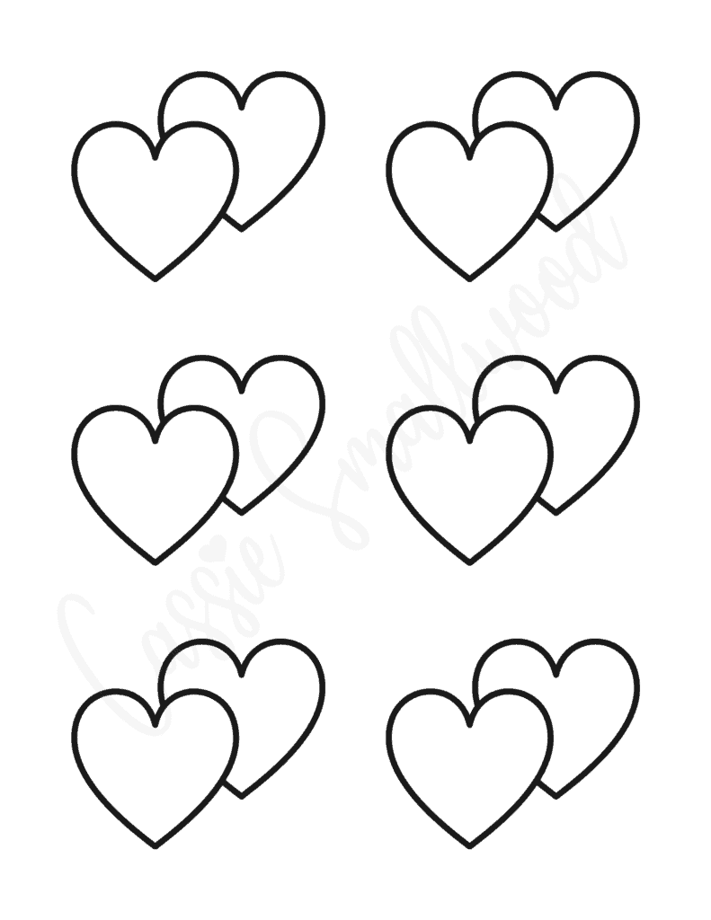 Valentine small double hearts templates