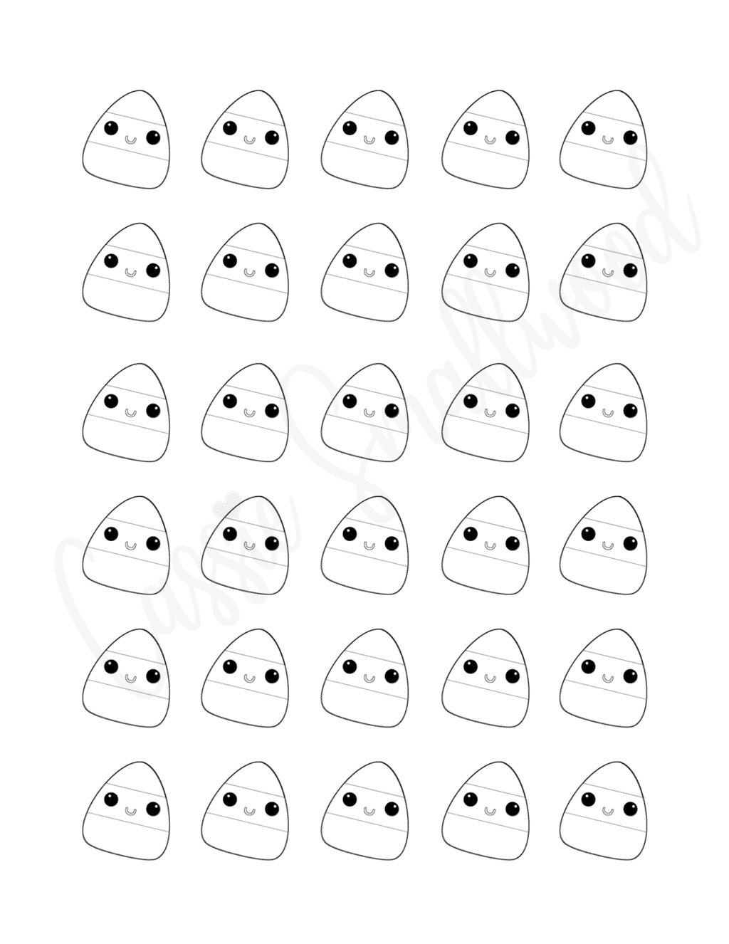 9 Cute Candy Corn Templates (Black And White + Color) ~ Cassie Smallwood
