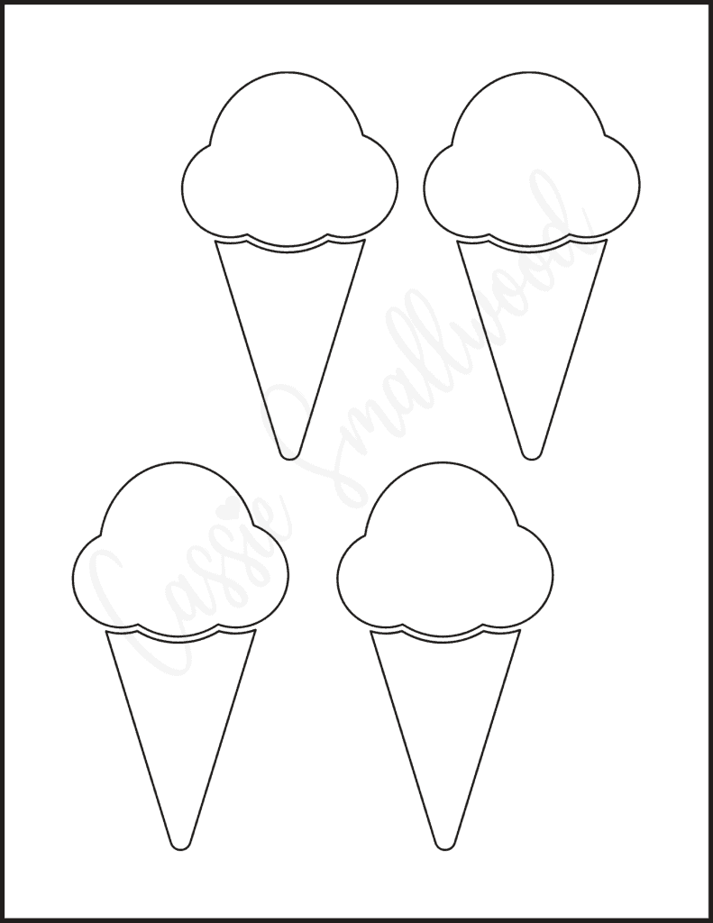 small printable ice cream cone and scoop