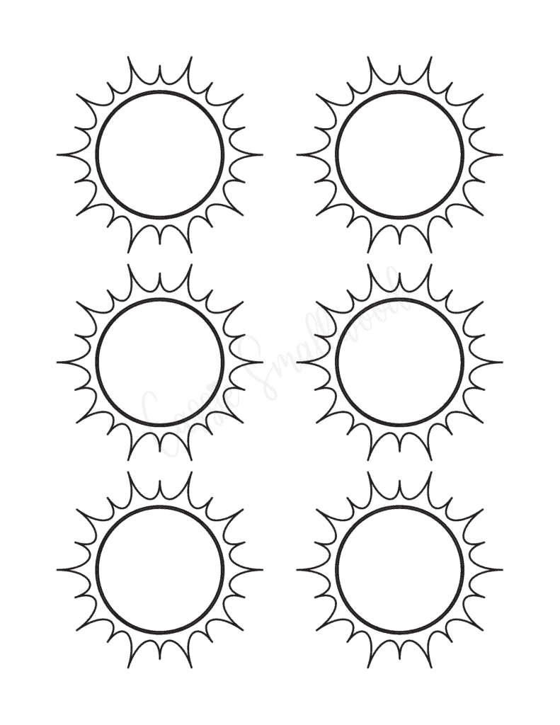 small printable sun template with pointy rays
