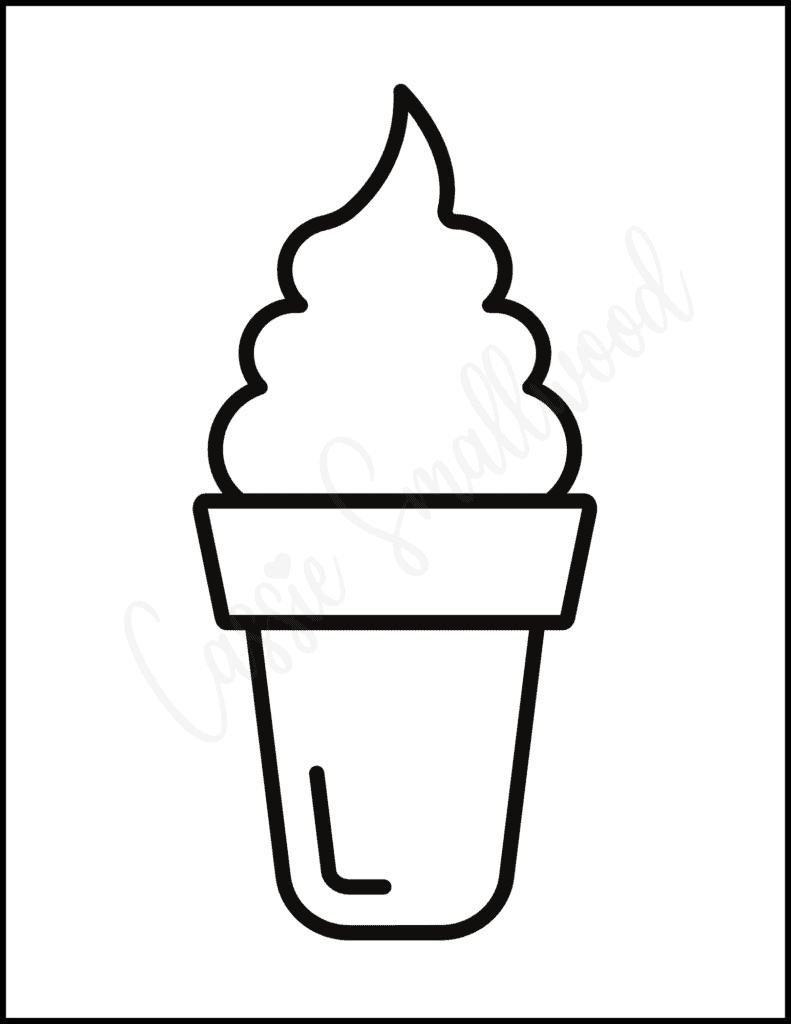 summer ice cream coloring page easy