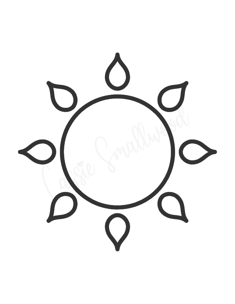 simple sun coloring picture to print out free