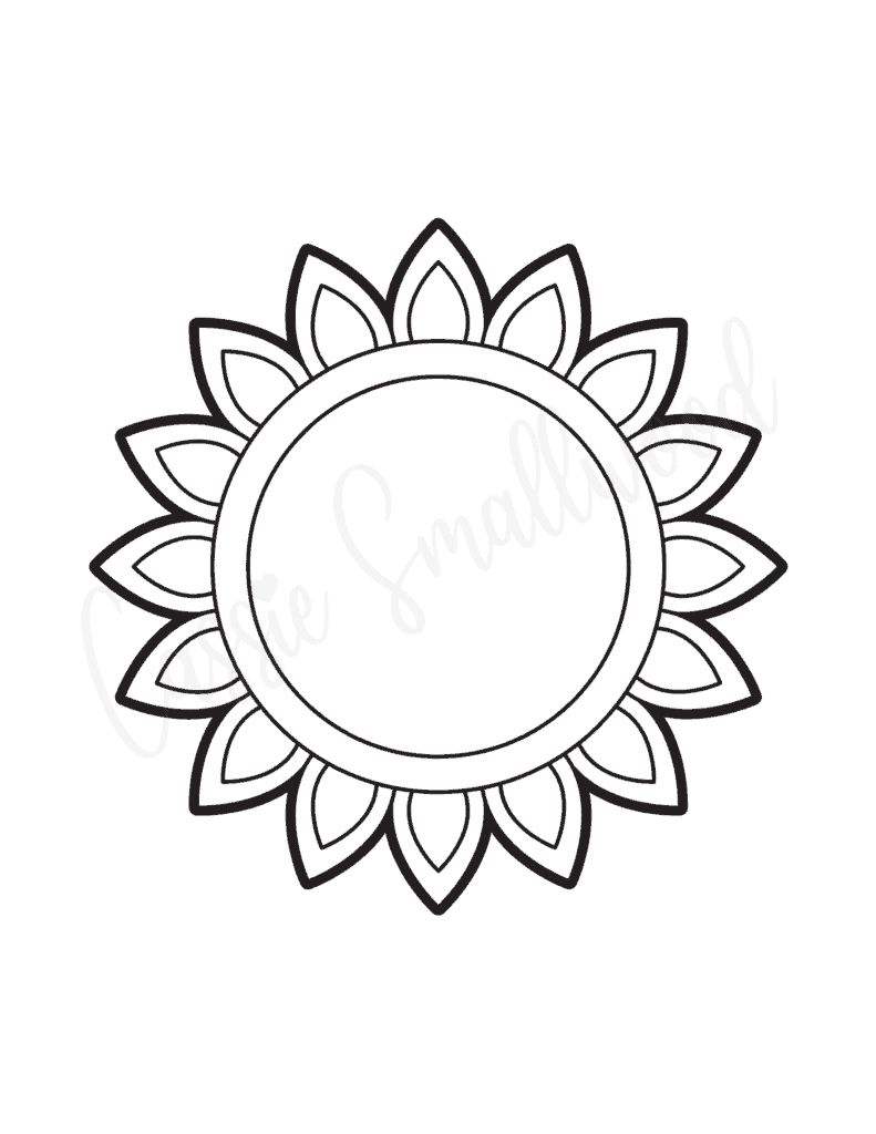 Sunflower pattern printable pdf to cut out