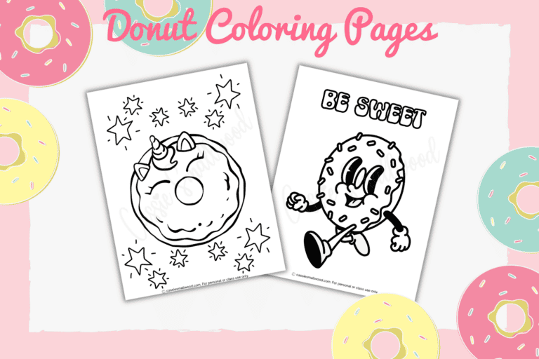 Adorable Donut Coloring Pages