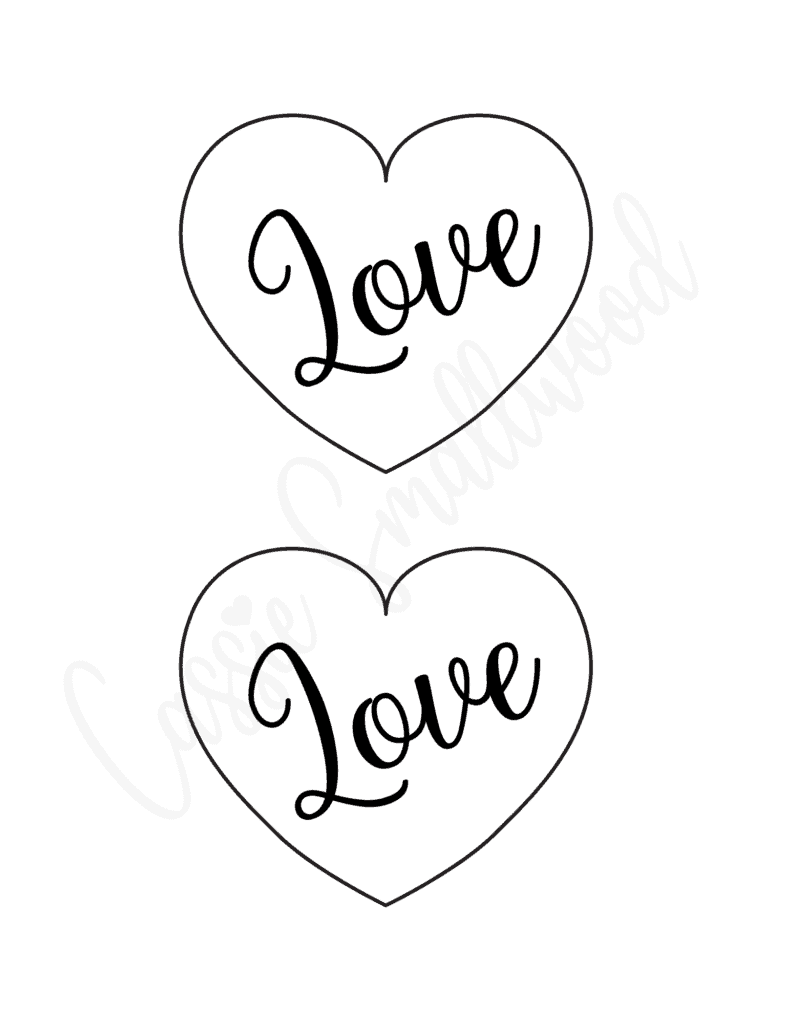 4 inch love heart templates