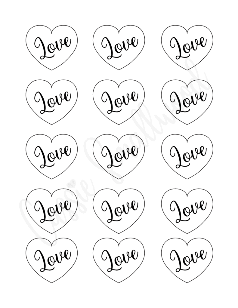 Small love heart templates to print out