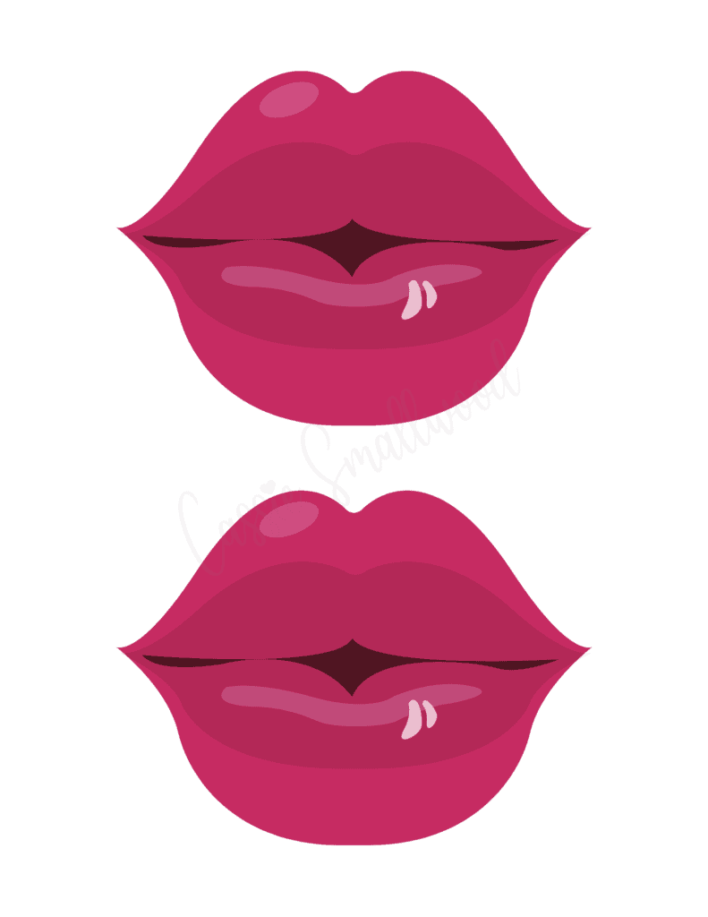 Medium size color lips template 2 per page
