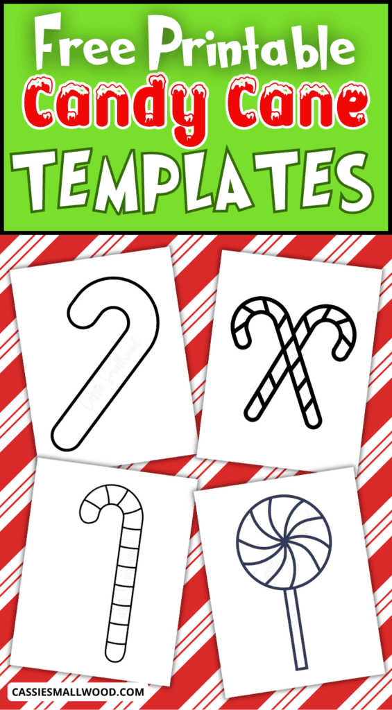 free printable candy cane templates pdf, small and large candy cane outlines, candy cane patterns for coloring, candy cane cutouts pdf download free