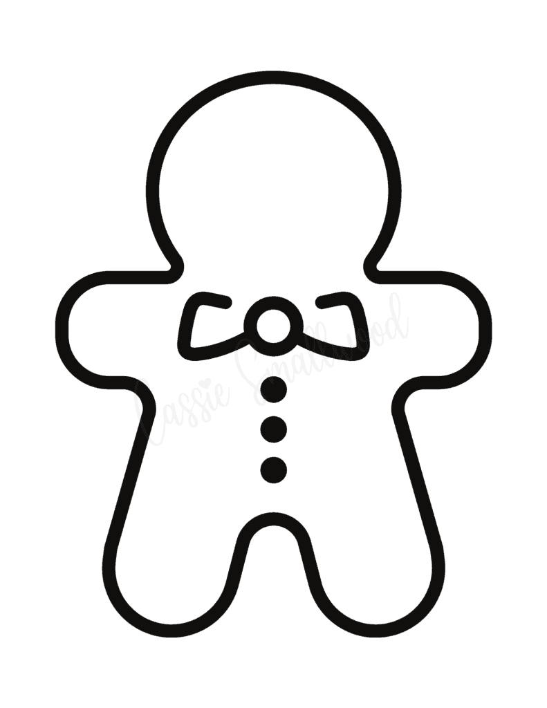 Large gingerbread man template with blank face for crafts