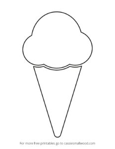 Large Printable Ice Cream Cone and Scoop - Cassie Smallwood