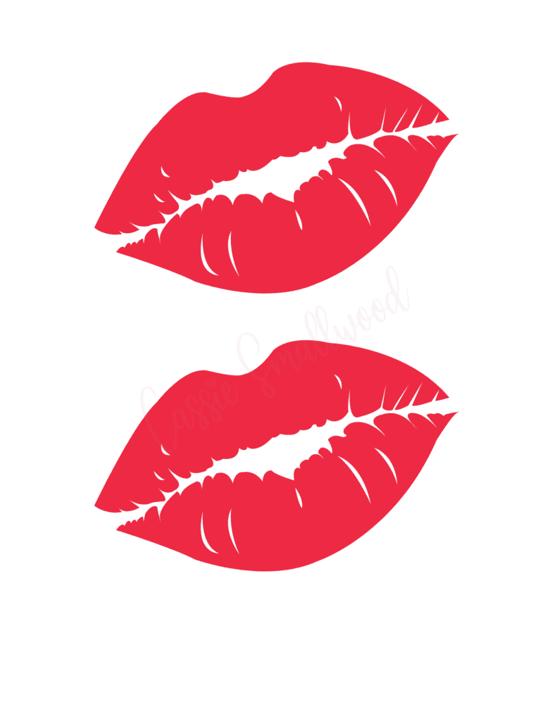 Medium size red lipstick kiss mark pattern