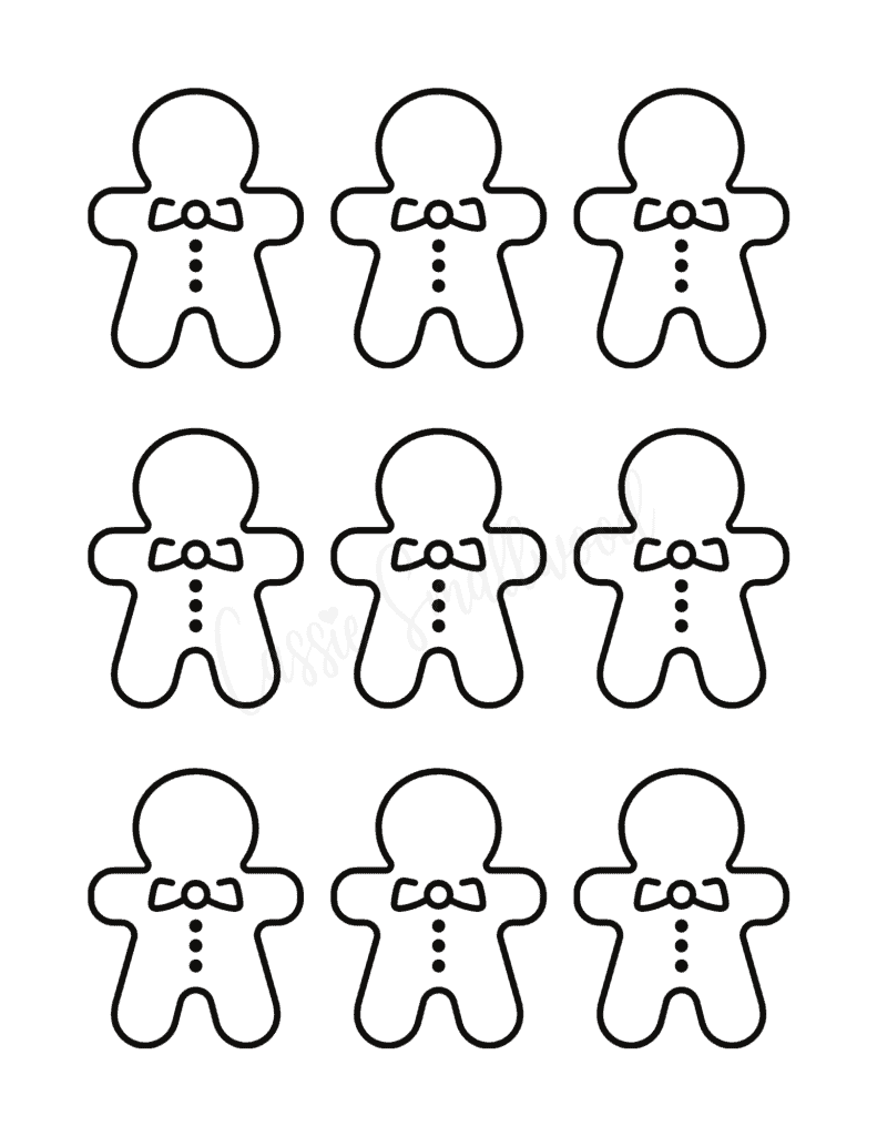 Small gingerbread man templates with blank faces