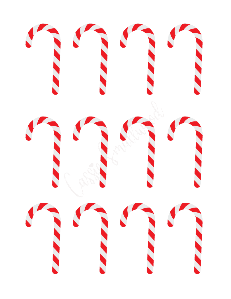 small red and white Christmas candy cane templates