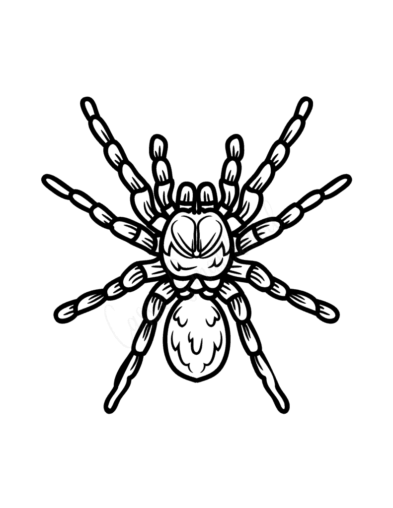 scary tarantula template to color and cut out