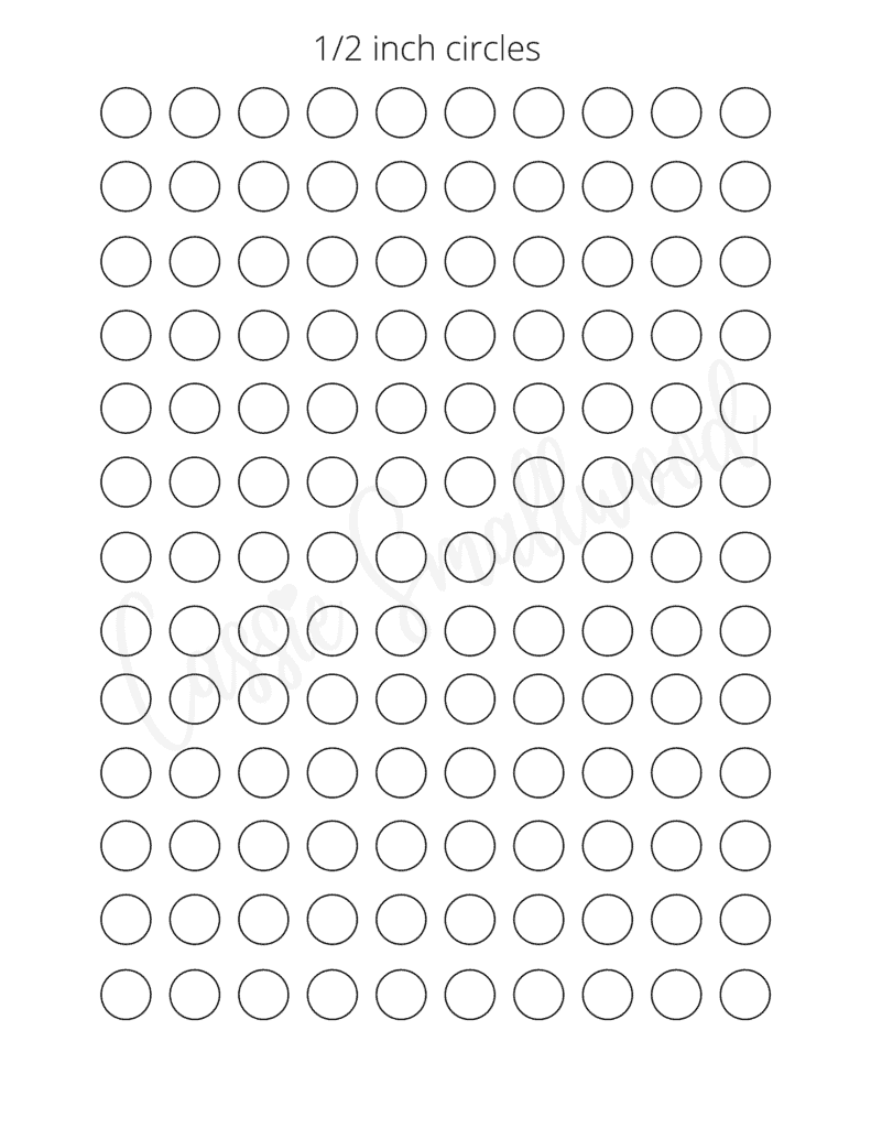 half inch circle template free printable