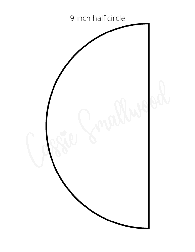 large 9 inch half circle outline template