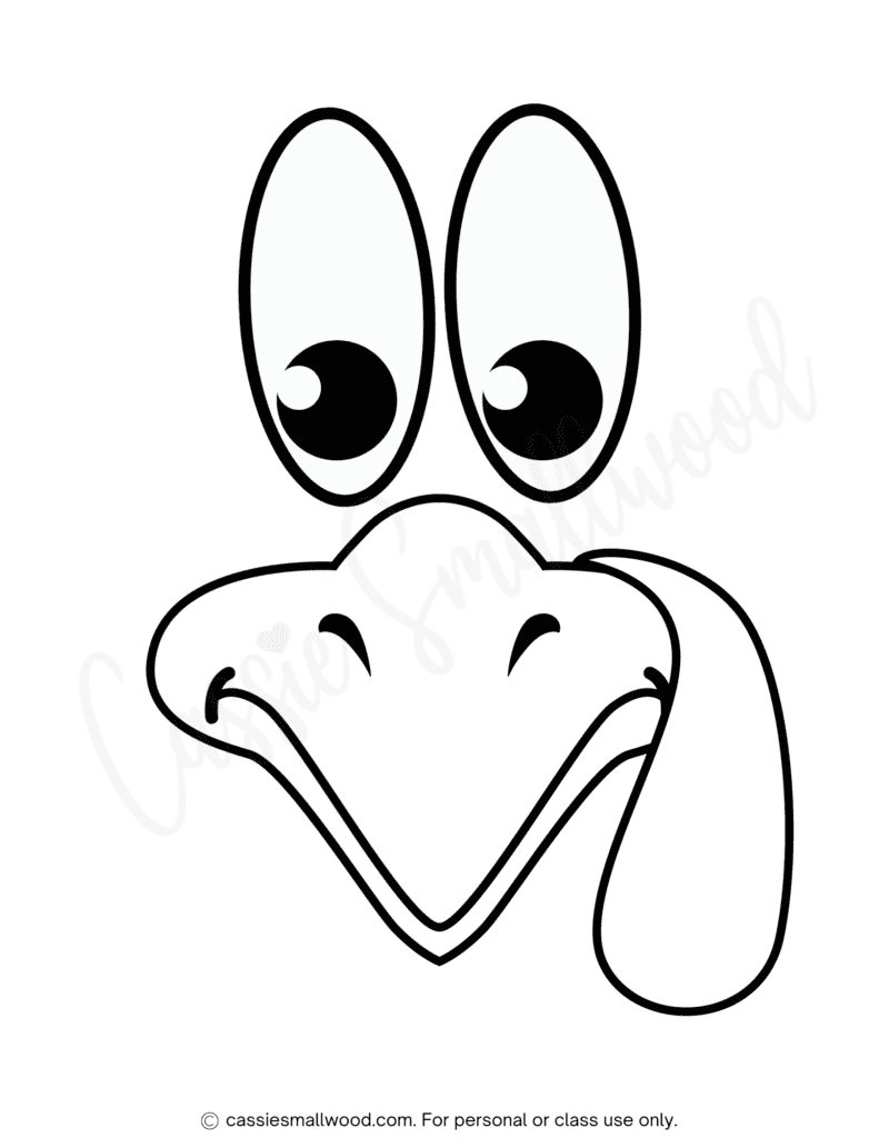 black and white turkey face stencil free printable pdf