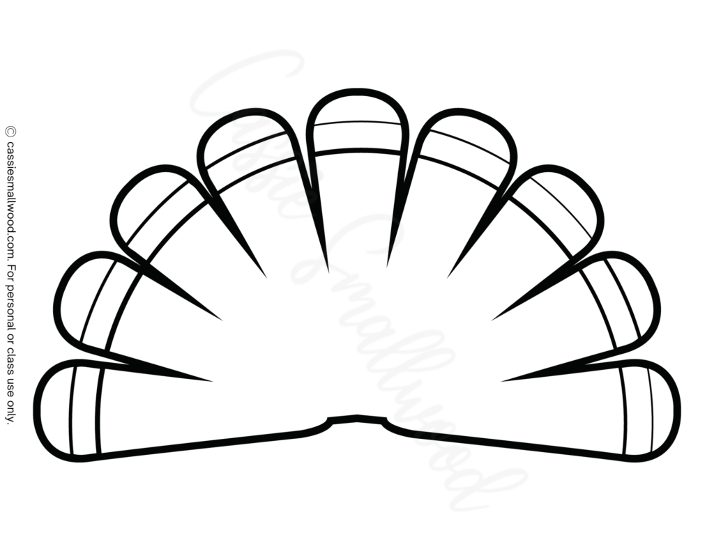 black and white turkey feathers template free printable pdf