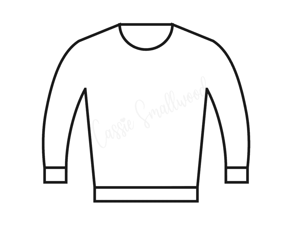 large full page blank ugly sweater template