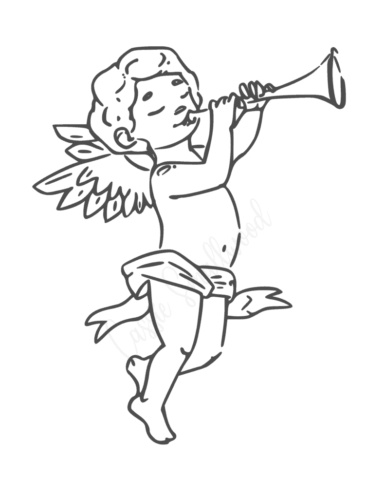 free printable cherub coloring page