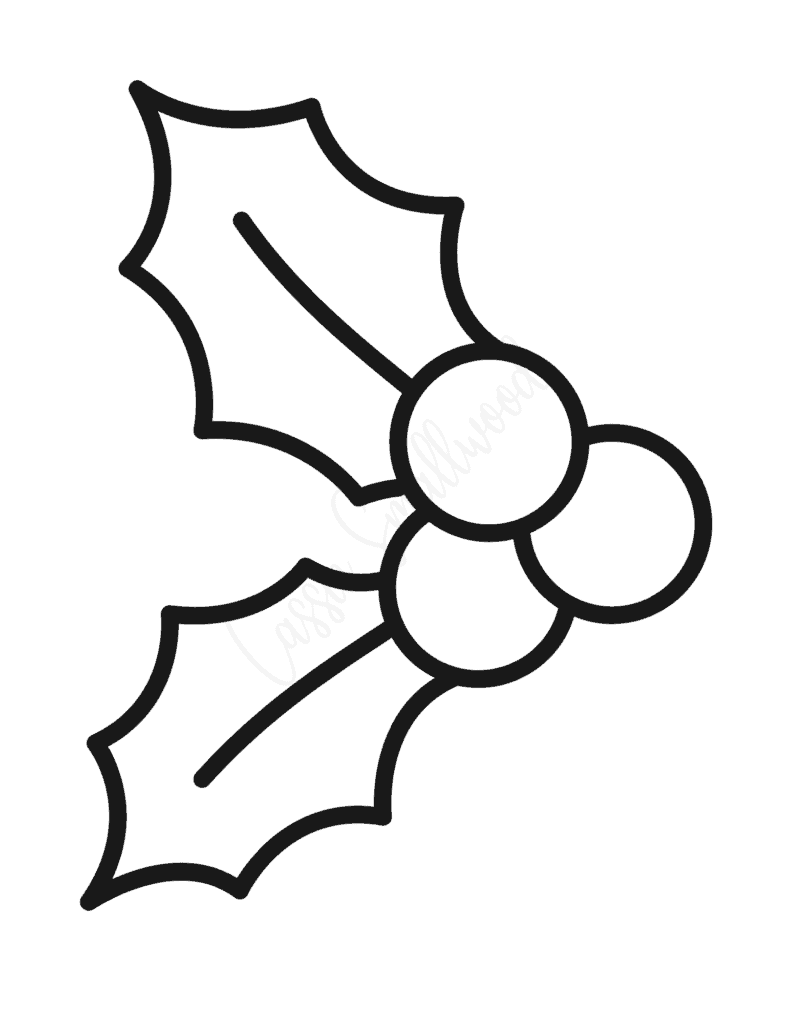 coloring holly leaf template full page large
