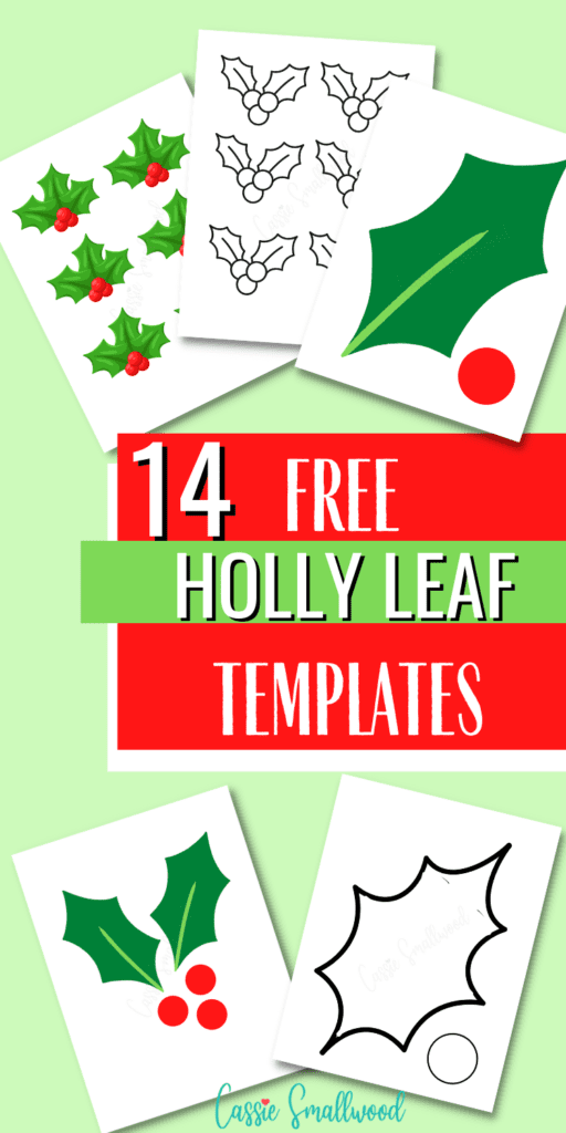 free printable holly leaf templates